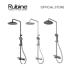 RUBINE Deckos U2 Round Rainshower Column With Mixer Shelf