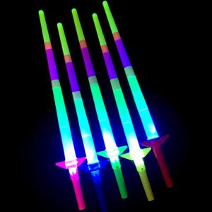 5pcs LED Glow Stick Four Section Glow Stick Telescopic Glitter Stick LED Glow Sword Kids Toy Pretend Play Mainan Lampu LED Pedang MRH