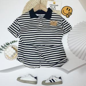 tampan bergaris Polo kaos setelan anak laki laki fashion imut jas baju bayi import 0-5 tahun Kualitas Tinggi