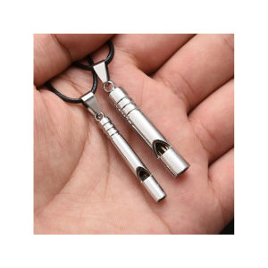 Titanium Emergency Whistle Loud Portable Keychain Necklace Whistle EDC Keyring for Emergency Survival Outdoor Hiking Camping