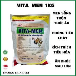 Men tiêu hoá VITA MEN 1kg. bổ sung hệ vi sinh vật chống táo bón hấp thu thức ăn tốt. Thú y Trường Thịnh