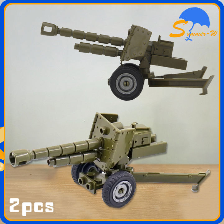 2set Mainan Meriam Howitzer Artileri Berat 3d Puzzle Howitzer Building Blocks