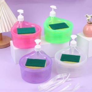 Kitchen Dishwashing Liquid Press Machine Portable Soap Liquid Dispenser Cleaning Cloth