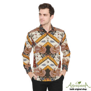 AK3C & AK1D Agrapana Original Bhamana Hem Kemeja: Baju Batik Pekalongan Mewah