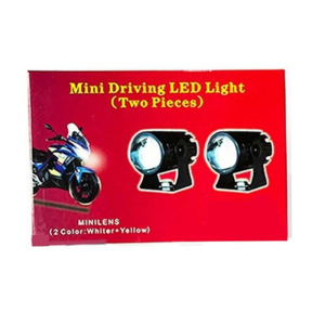[จัดส่งฟรี] สีขาวสีเหลืองสองสีรถจักรยานยนต์ LED ไฟหน้าเลนส์ Fisheye มินิไฟขับสปอตไลท์ไฟตัดหมอก สปอตไลท์สองสีไฟมอเตอร์ไซค์ไฟสปอร์ตไลท