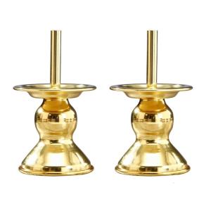 ชุดเชิงเทียนอัลลอยด์สำหรับตกแต่งทางจิตวิญญาณอเนกประสงค์2ชิ้นสำหรับเชิงเทียนศักดิ์สิทธิ์ในพื้นที่สวดมนต์