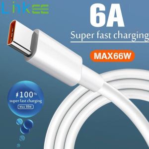 6A 66W loại USB C siêu nhanh 1m cáp cho Huawei Xiaomi Oppo Vivo sạc nhanh cáp sạc USB C dây dữ liệu