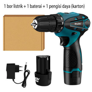 (Pengiriman dari Jakarta)Mesin Bor Baterai 10mm 12V Mesin Bor Listrik Dual Speed Cordless Drill Set Dua Kecepatan Bor Listrik Obeng Elektrik Battery Cordless Drill Set