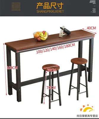 Red wine table living room bar table white household dining table and chair against the wall high table and multifunctional long narrow table.
