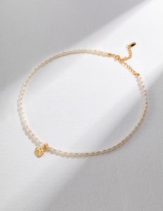 (SG Seller) Adjustable Pearl Strand Necklace with Minimalist Heart Pendant - 18K Gold-Plated Sterling Silver Modern & Stylish
