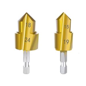 2Pcs Step Drill Bit Set for Expansion Repair Hole Drill Bit Water Pipe with 1/4Inch Hex Shank 20/25mm Hole Opening