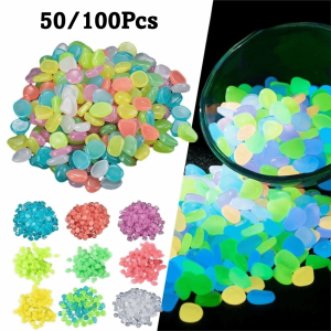 FASHIONXU 50/100Pcs ความสว่างสูง หินเรืองแสง ยาวนาน ทำด้วยมือ หินฟลูออไรต์เทียม สร้างสรรค์ หลายสี หินเรืองแสงสีสันสดใส สำหรับการตกแต่งทางเดิน