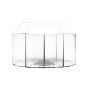 Desk Pen Organizers 6 Slot Clear Acrylics Pencil Holder Rotating Pen Organizers Art Supply Organizers Marker Storage Box