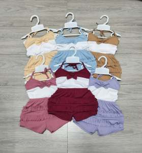 Katty Backless top and Ruffles Short for Baby Girl 0-6 months (random color)