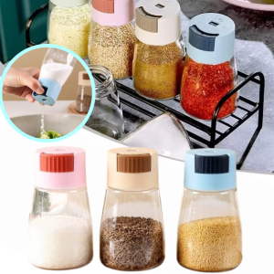 3Pcs Seasoning Bottle Press Type Quantitative Seasoning Jar Kitchen Sealed Seasoning Box Portable Seasoning Bottle Press Type Seasoning Bottle Spice Jar