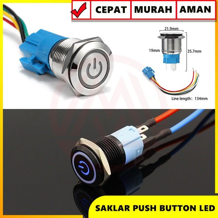MODIFIKASIMARKET - SWITCH ON OFF MOTOR MOBIL TOMBOL ON OFF PUSH BUTTON ...