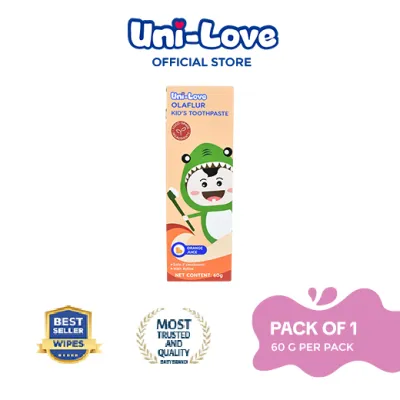 UniLove Olaflur Kids Toothpaste (3+ Years Old) (Orange Juice) 60g Pack of 1