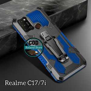 Case HP untuk REALME C17/7i HardCase Belt Clip Robot Crystal Standing Cover