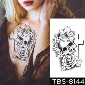 [𝚂𝚝𝚎𝚊𝚍𝚢𝙸𝙽𝙺]  Temporary Tattoo Sticker | Rose Mandala Skull | Tatu Pelekat Makeup | Carnival Event Festival Party |