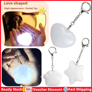 2PCS New Cute Glowing Keychain USB Rechargeable Touch LED Night Light Bag Keychains Bag Decorations Girl friends Holiday Gift