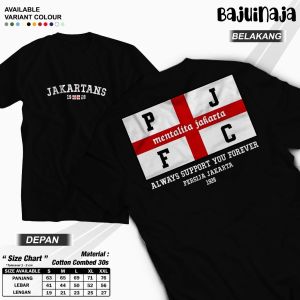 Kaos Distro PJFC Mentalita Jakarta Premium Cotton Combed 24s Kaos Supporter Bola Persija Keren Casual Football