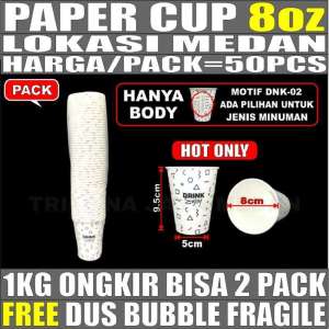 Paper Cup Tebal 4oz 120ml 8oz 240ml 12oz 360ml 16oz 480ml 22oz 660ml Hot n Cold Hanya Gelas Kertas Tahan Panas Trifinity Pack Medan