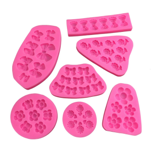 Fondant Cake Decorating Molds Silicone Molds Flower Bowknot Chocolate Molds Holiday Dessert Cake Baking Tool Nonstick