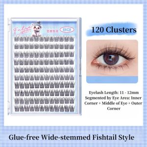 Glue-free False Eyelashes Natural Simulation Thick Comic Large Capacity Oblique Flying Girl Group Segmented Eyelashes