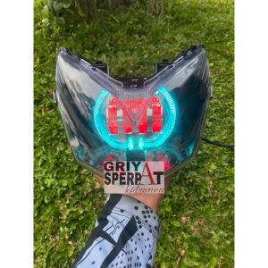 REFLEKTOR LAMPU DEPAN SUPRA X 125 NEW BATMAN BILED PROJIE LED 4 LENSA barang bagus