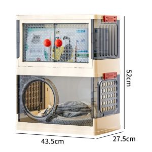 Multifunctional Cat Villa with Storage Large CapacityCage Multilayer Transparent Dog House Folding Cat Villa Bed