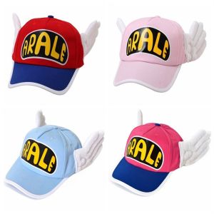 JOYPICKS ปีกนางฟ้า หมวกเบสบอล Arale สีลูกอมสี ปรับได้ปรับได้ หมวกพิมพ์ลาย Arale แฟชั่นสำหรับผู้หญิง กันแดดป้องกันแสงแดด หมวกแก๊ป Dr. slump เด็กผู้ใหญ่และเด็ก
