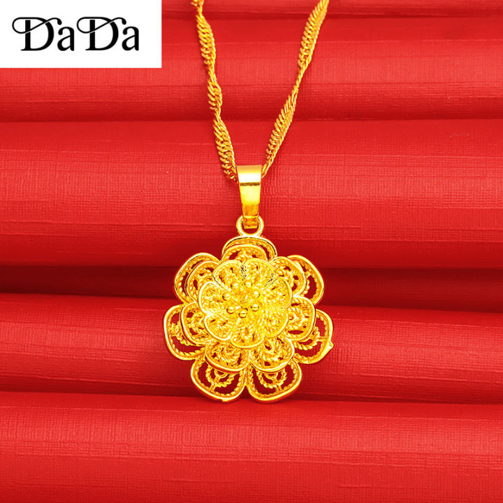 Gold%20Chain%20916%20Gold%20Necklace%20Ladies%20Lotus%20Pendant%20Jewelry%20Set%20New%20Year%20Gift%20-%20Image%203