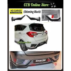 Perodua Myvi 2018 Gear Up Rear Skirting (Shining Black/Piano Black)