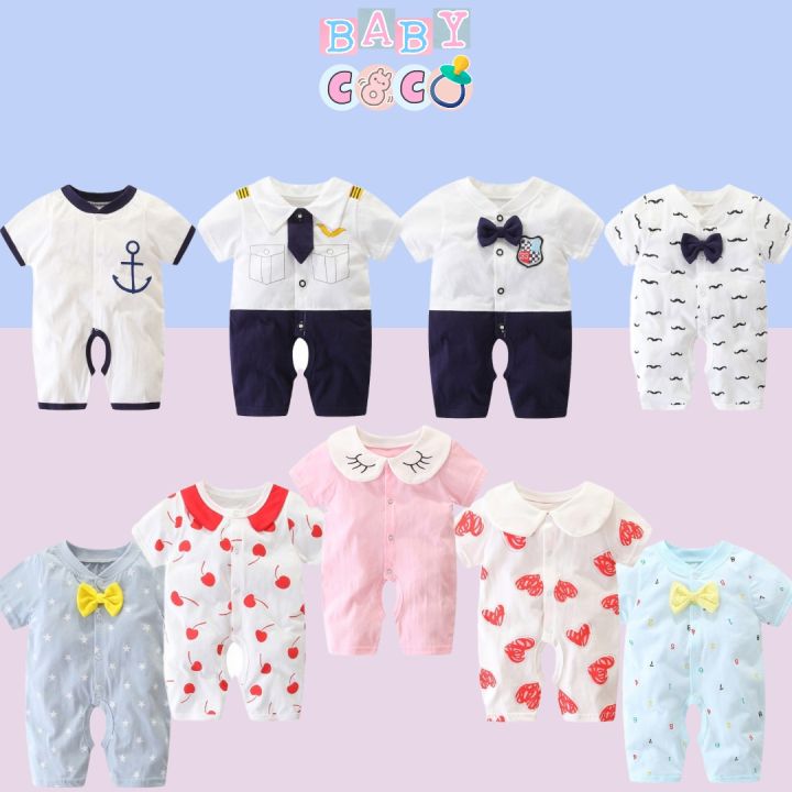 Baby Coco Baby Boy Clothes Months Baby Girl Clothes 12 Months Newborn  Infant Baby Romper Thin Bodysuit Cotton Short Sleeve 6-12 Months Baby Boy 