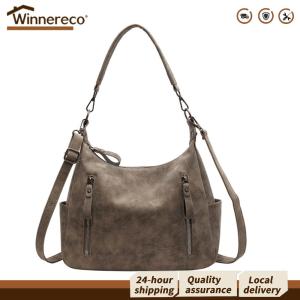 【Free Shipping】 Versatile PU Leather Tote Bag for Women Large Capacity Casual Bag for Shopping and Outings