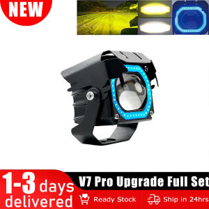 FUN Mini Driving Light Upgraded V7 Pro 2nd Full Set With Metal Ballast high/low beam white/yellow and Blue LED headlights Korea LED chip IP68 Box