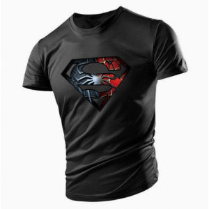 Trendy sports exercise leisure breathable 3D Printed Mens Fitness Sports Superman T Shirt