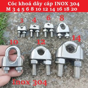 Cóc Khóa Dây Cáp Inox 304 Nhiều Size M3 M4 M5 M6 M8 M10 M12 M14 M16 M18 M20 – Phụ Kiện Kẹp Cáp Thép Chắc Chắn