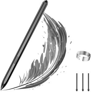 TiMOVO Magnetic EMR Stylus Pen Compatible with Remarkable 2 4096 Pressure Levels No Charging Digital Eraser Palm Rejection Tilt Support 3 Replacement Tips Black