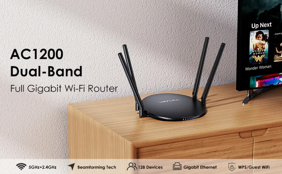 Wavlink AC1200 Dual Band Wi-Fi Router Full Gigabit Ethernet