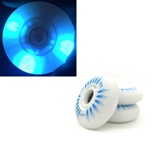 90A LED Inline Skates Wheels 80mm Multicolors Flash Inline Skate Wheels Replacement (NO Bearing)