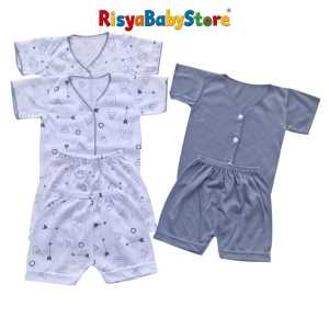 6pcs/ 3stel Baju bayi lengan pendek Setelan bayi lengan pendek 0 3 bulan baby newborn gift murah banyak warna