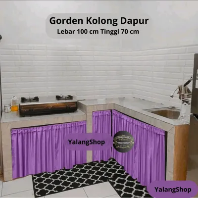 Gorden kolong dapur 100x75 plus tali / Hordeng kolong dapur satu set