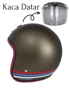 Helm SNI Retro Force Original Anti Maling Kaca Bogo Import