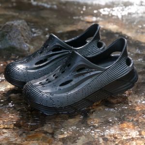 EVA Water-Resistant Outdoor Perforated Shoes For Men Summer Driving And Fishing Non-Slip Perforated Shoes Thick-Soled Closed-Back Wading Shoes