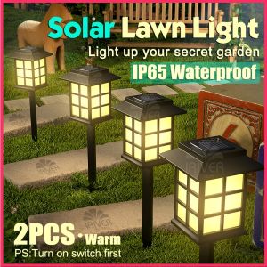2PCS Solar Garden Lights Outdoor Lantern Solar Powered Led Light Outdoor Waterproof Yard Lawn Lamp Christmas Lights