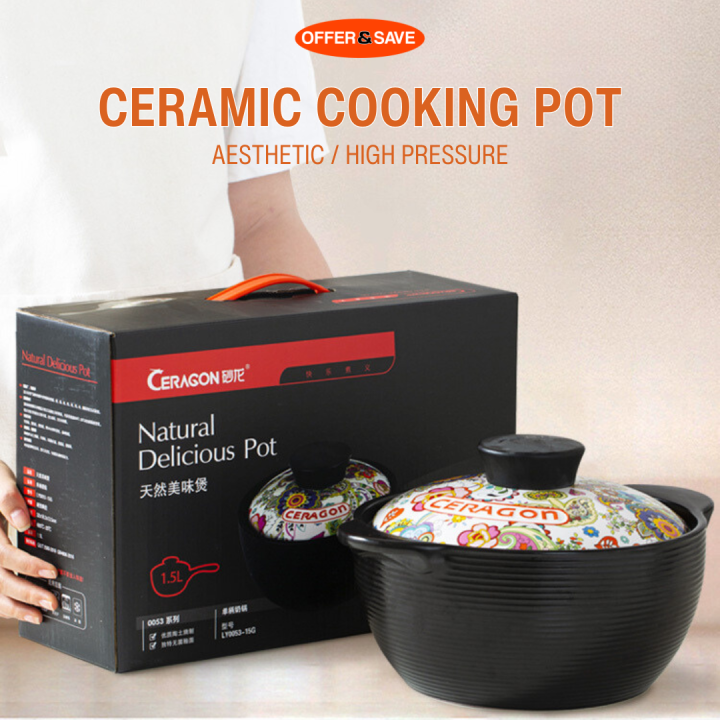 Premium Ceramic Multifunctinal Cooking Pot 1.5L High Pressure Cooking