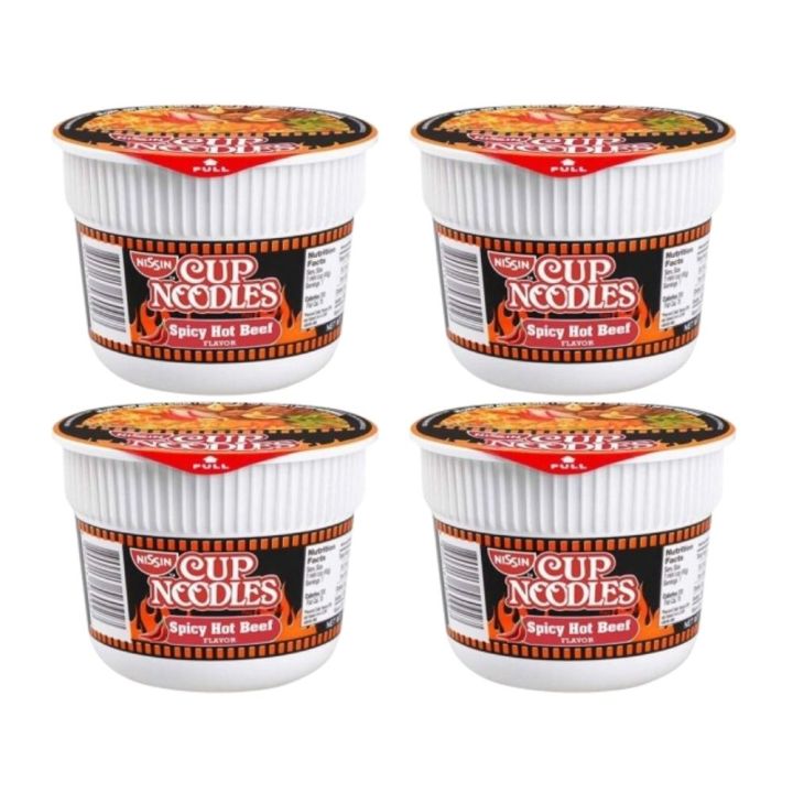 Nissin Cup Noodles Mini Spicy Hot Beef 45g - Pack of 4s | Lazada PH