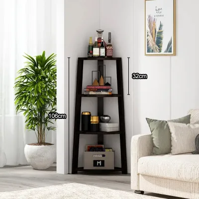 4-6 layer trapezoidal solid wood item rack living room bedroom multifunctional storage display rack