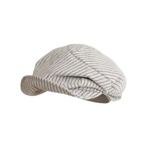 TKNUS Cotton and Linen Striped Berets Y2k Thin Painter Caps New Japanese Octagonal Hat Ladies